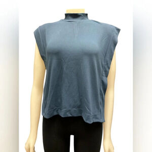 Cable & Gauge NWT Sleeveless Blue Turtleneck Size Medium